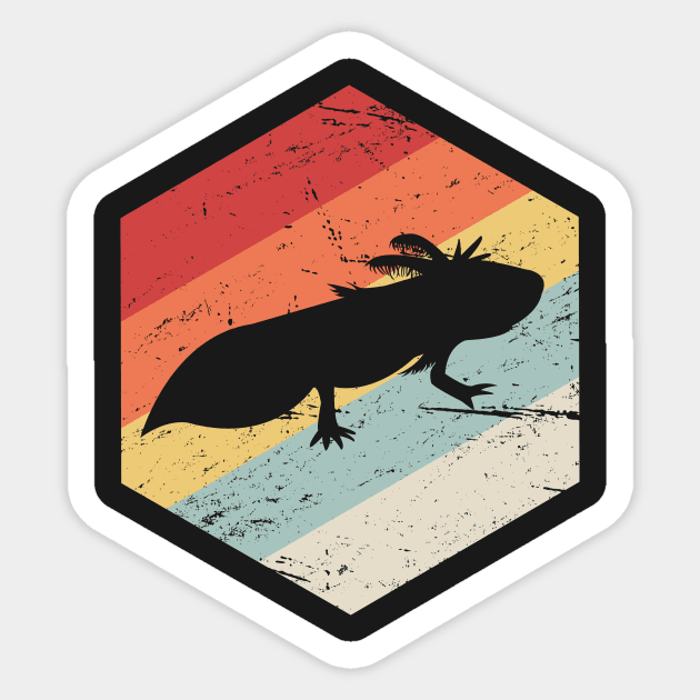 Retro 70s Axolotl Sticker by MeatMan